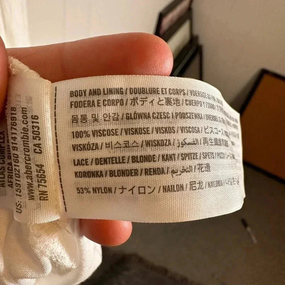 Abercrombie & Fitch Women's White Lace Mini Dress Size Medium - Picture 7 of 7